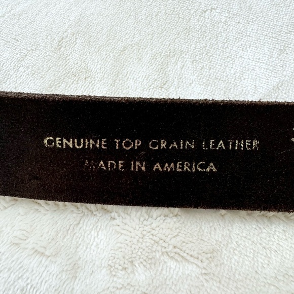 Amish Handcrafted Western Embossed Basket Weave Leather Belt Made in USA Sz 36 - Picture 9 of 10
